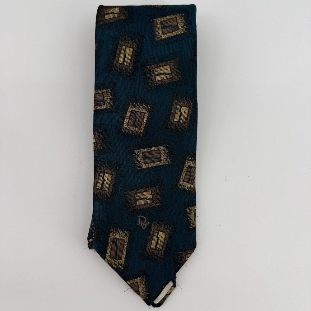 VTG Christian Dior Monsieur Necktie Abstract Silk Retro 80's or 90's Tie 57x3.75